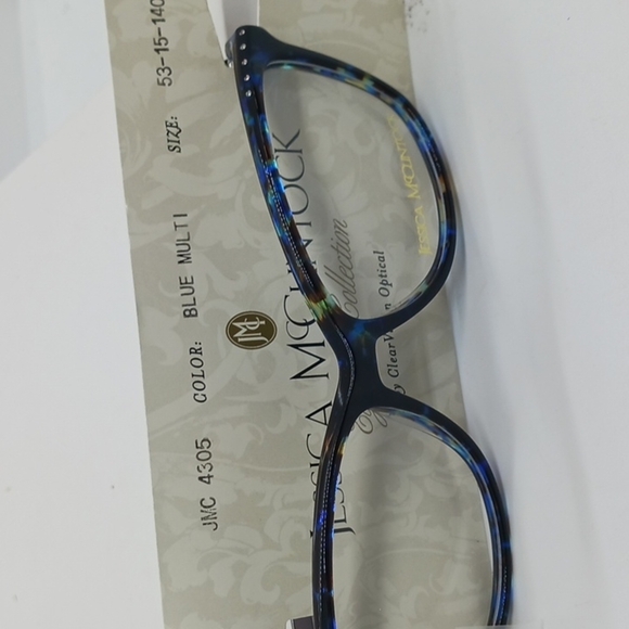 NWT WOMEN\'S JESSICA MCCLINTOCK EYEGLASS FRAMES JMC4305 BLUE MULTI
